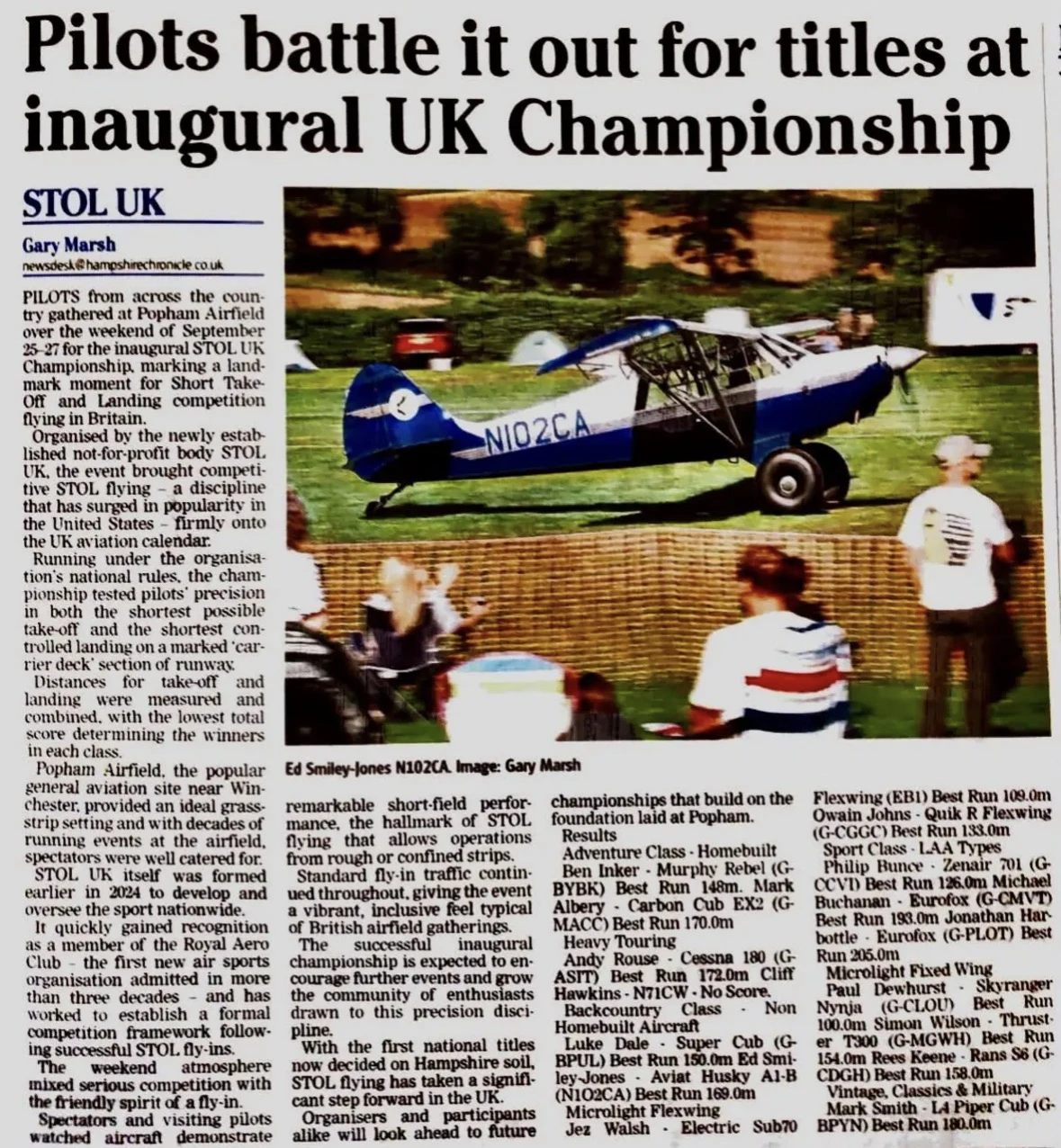 Press report on the inaugural STOL UK championship